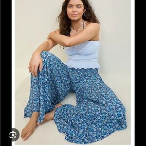 Aerie Blue Floral Party Pant